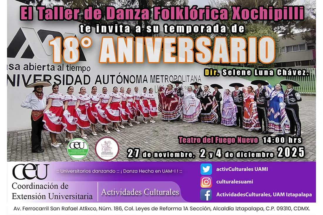 Taller de Danza Folklórica Xochipilli | Temporada del XVIII Aniversario